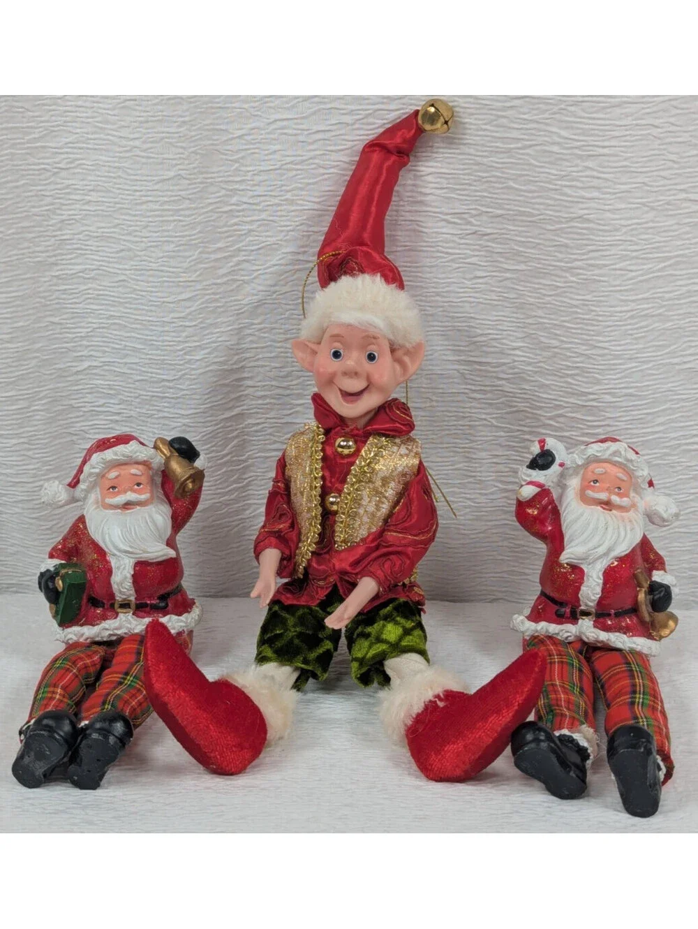 Christmas / Holiday - Santa and Elf Ornament and Decor - 3 pieces